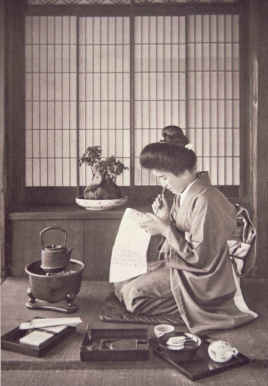 japon kadın yazma by Photographer Japanese