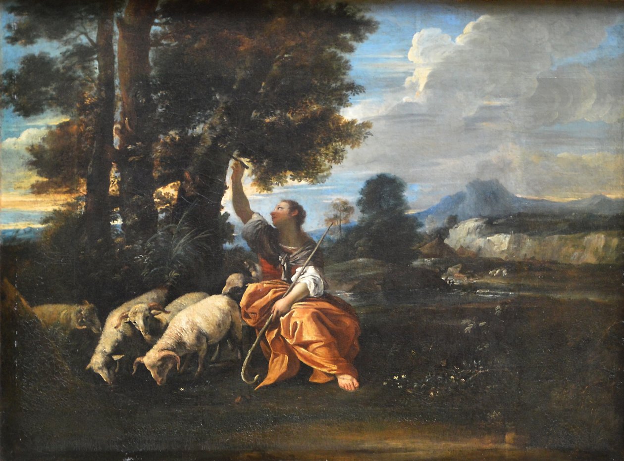Herminie Tancrede adını bir ağaca kazıdı by Pier Francesco Mola