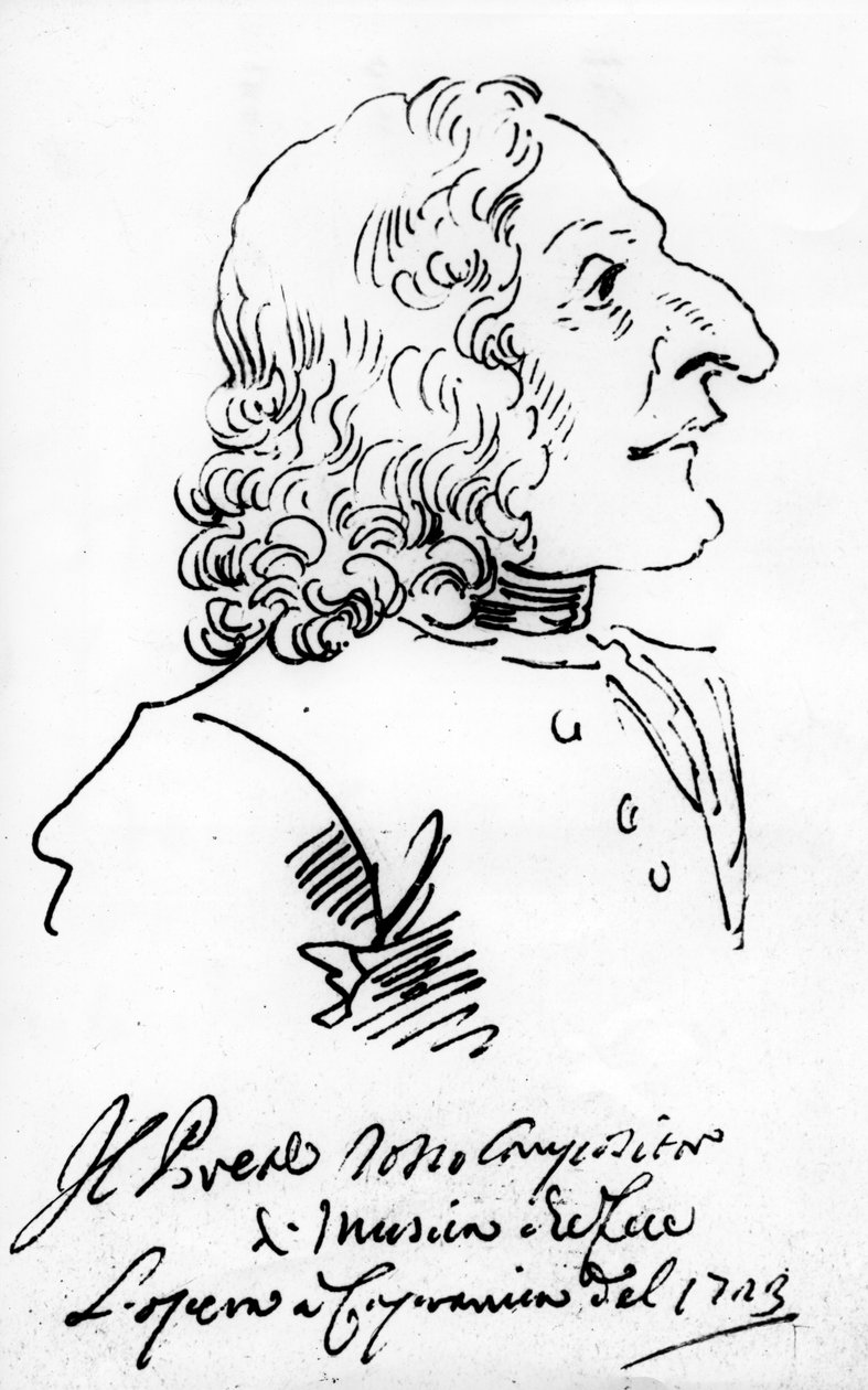 Antonio Vivaldi, 1723 (kalem ve mürekkep) by Pier Leone Ghezzi