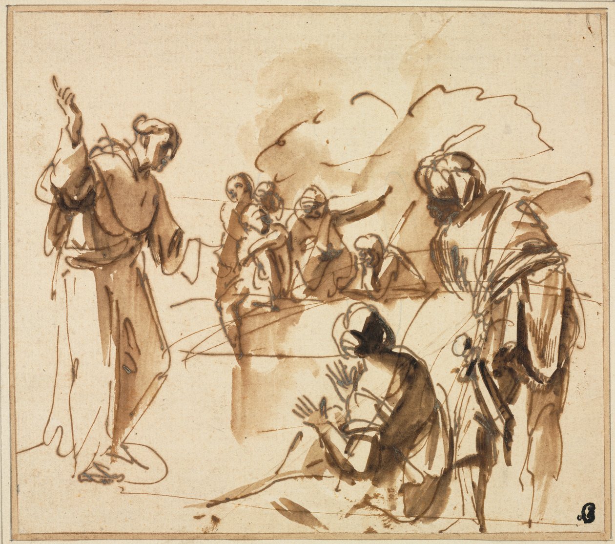 Bir Keşiş Vaazı by Pier Francesco Mola