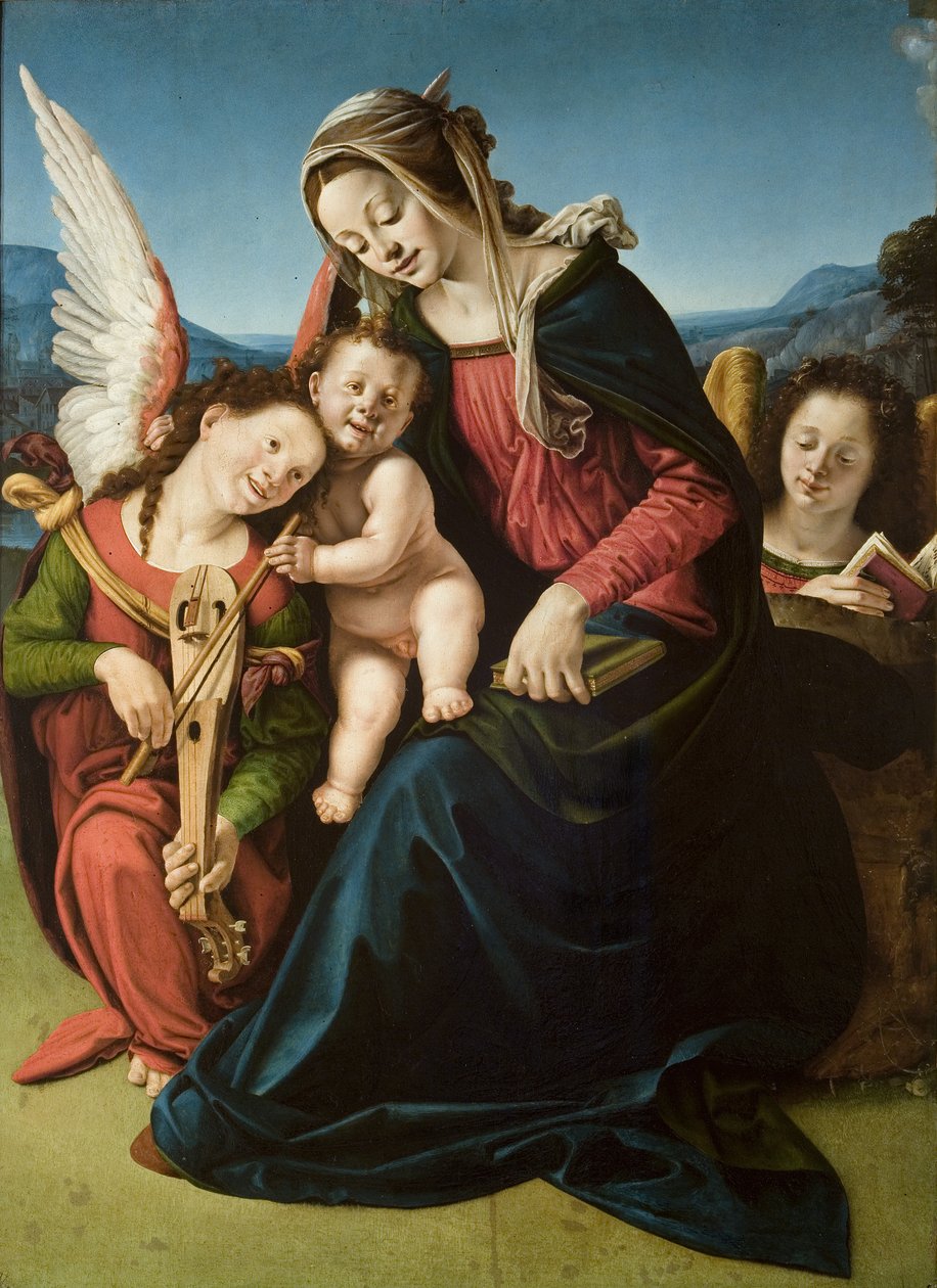 madonna ve melek by Piero di Cosimo