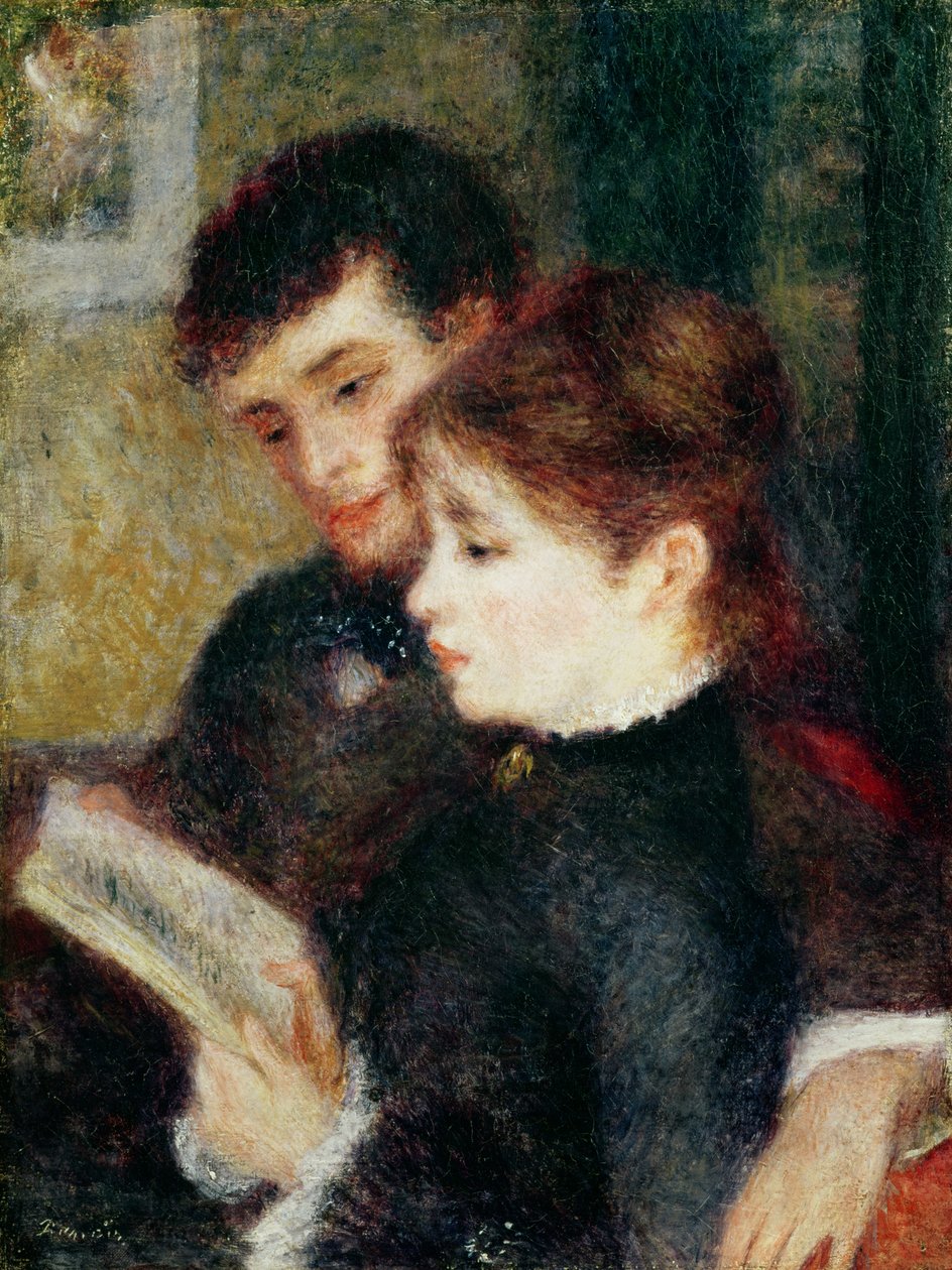 Çift Okuma (Edmond Renoir ve Marguerite Legrand) by Pierre Auguste Renoir