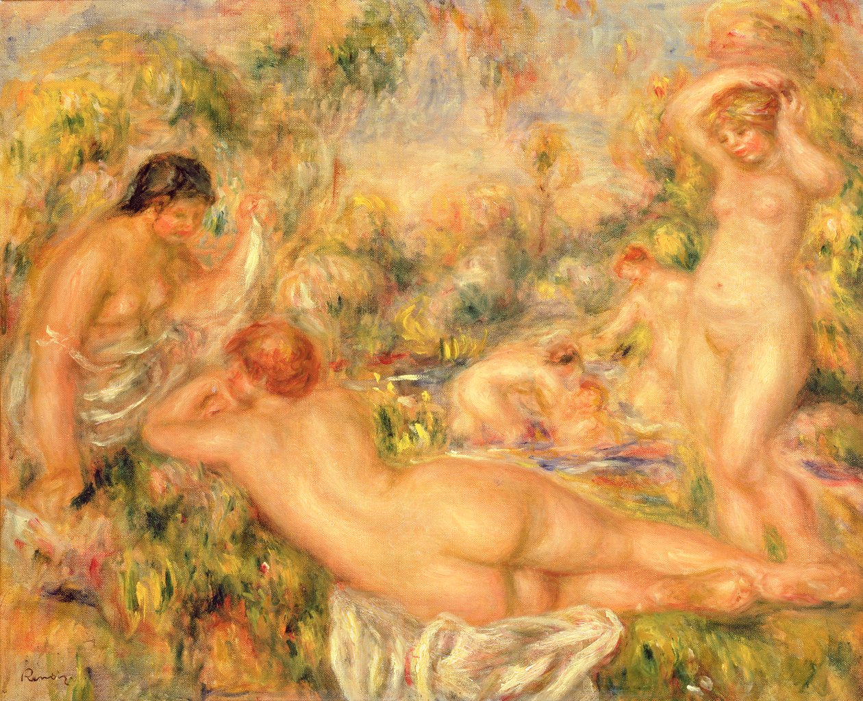 Yıkananlar Grubu, 1918 by Pierre Auguste Renoir