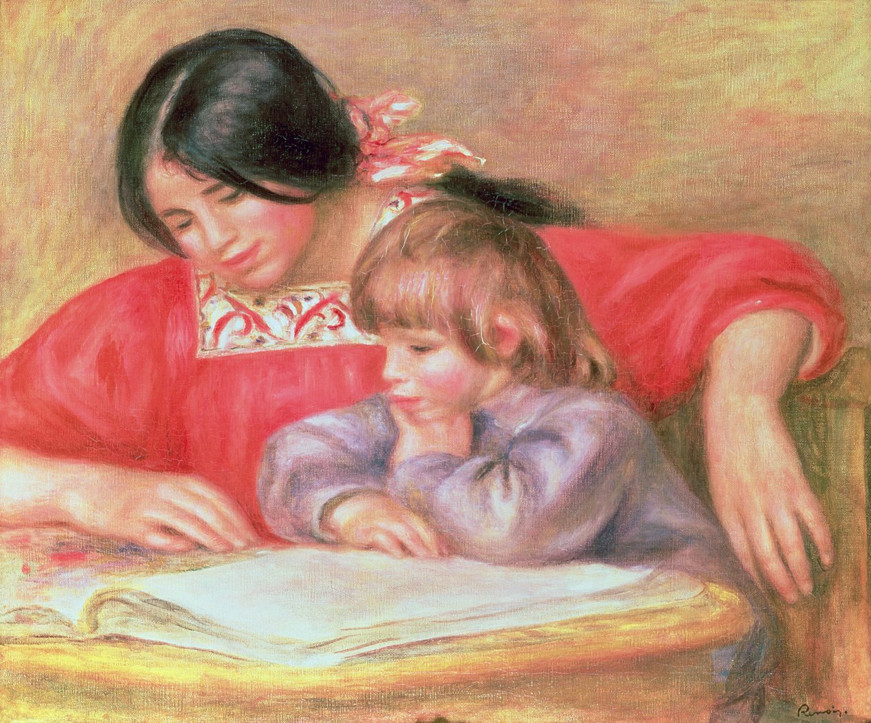 Leontine ve Coco by Pierre Auguste Renoir