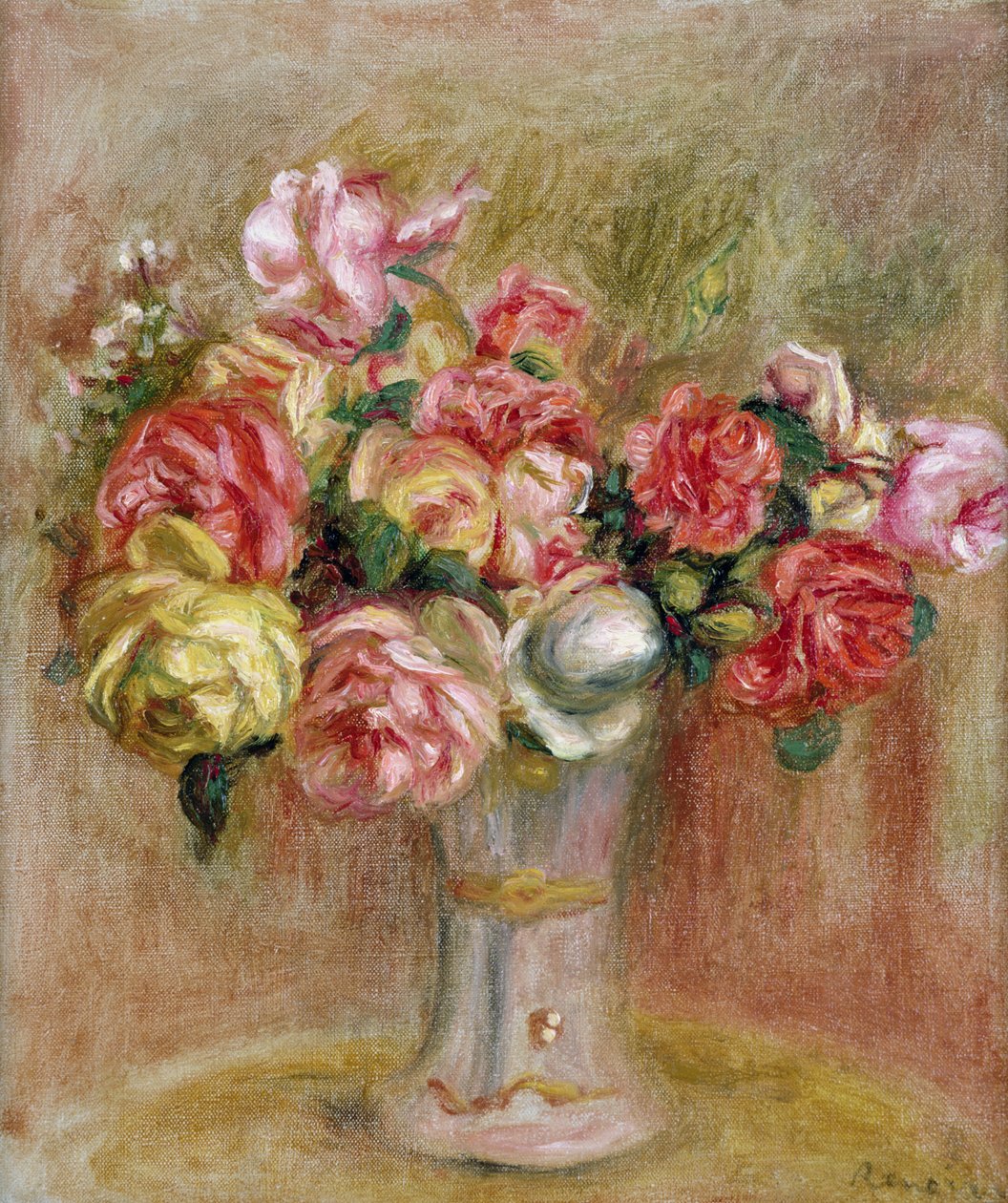 Sevr vazosunda güller by Pierre Auguste Renoir