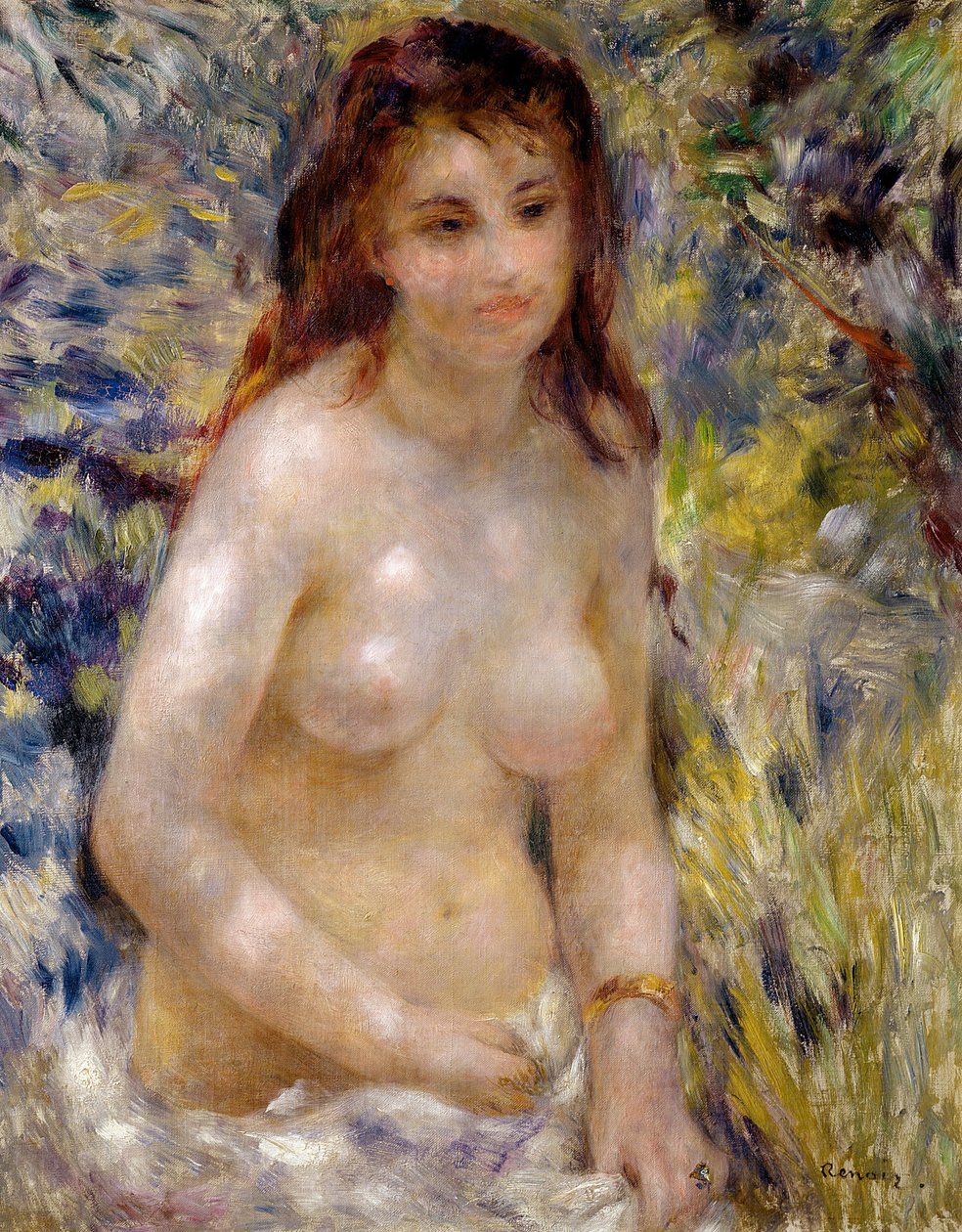 Study. Torso, effect of sunlight, c.1875-76  by Pierre Auguste Renoir