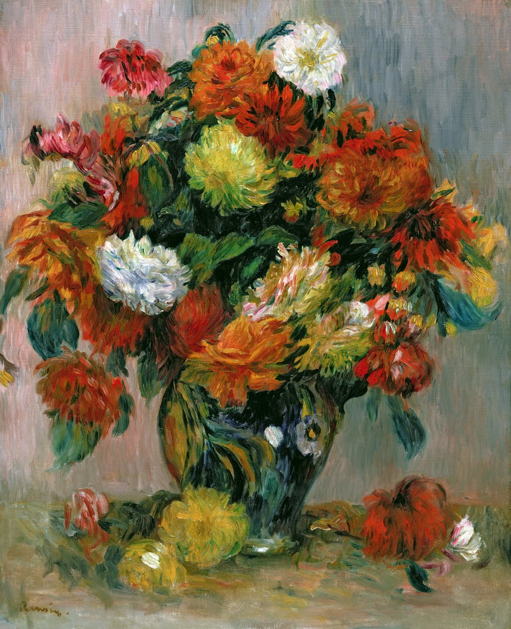 Çiçek Vazosu, 1884 dolayları by Pierre Auguste Renoir