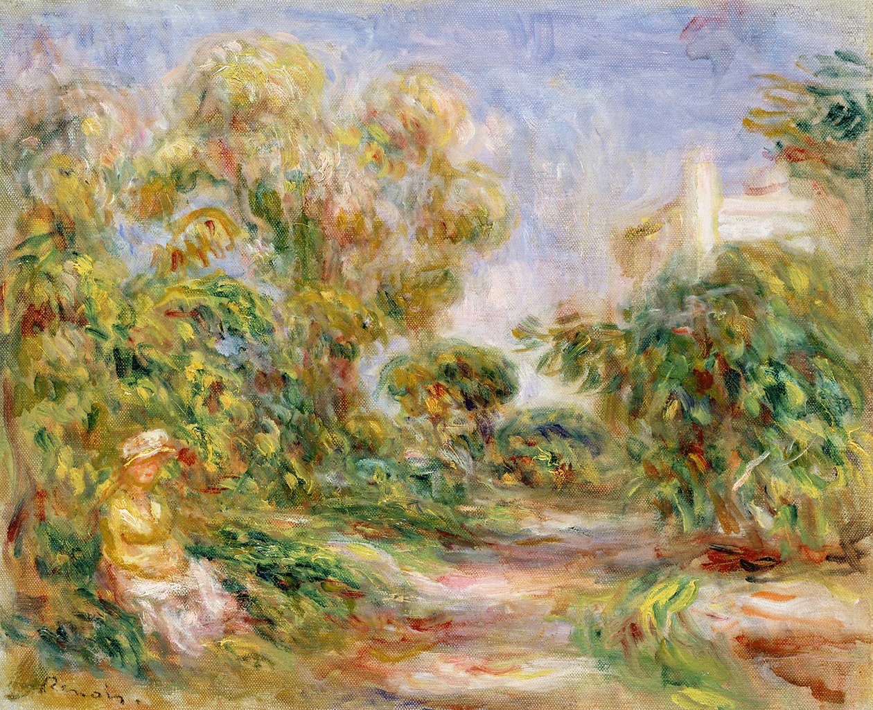 ವುಮನ್ ಇನ್ ಎ ಲ್ಯಾಂಡ್‌ಸ್ಕೇಪ್, ಸಿ.1918 ಟರ್ಕ್ by Pierre Auguste Renoir