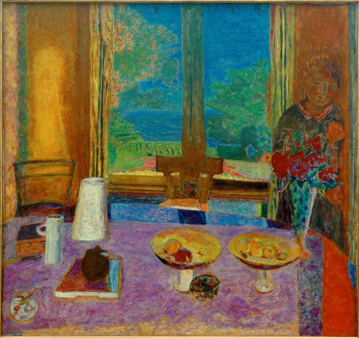 Bahçeye bakan geniş yemek odası by Pierre Bonnard