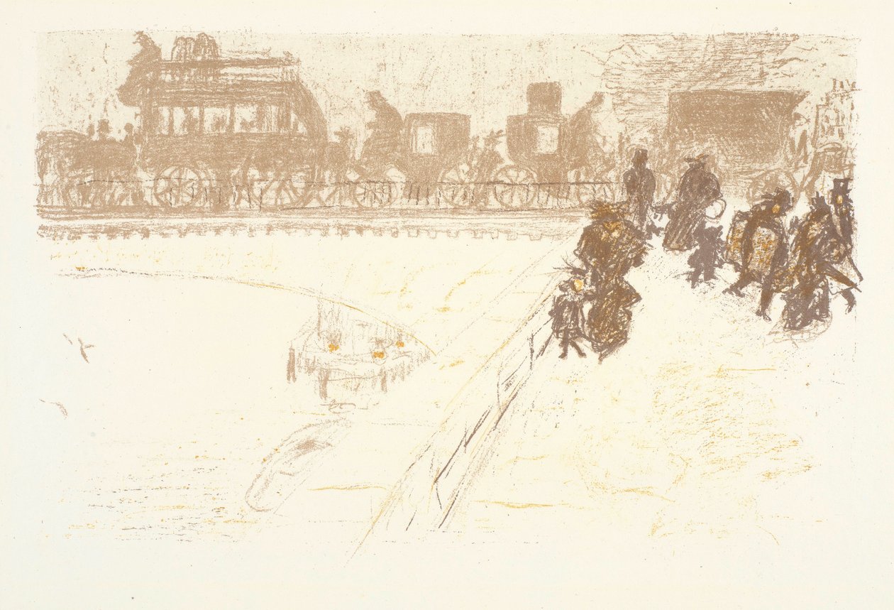 Le Pont, seriden litografi Paris yaşamının bazı yönleri by Pierre Bonnard