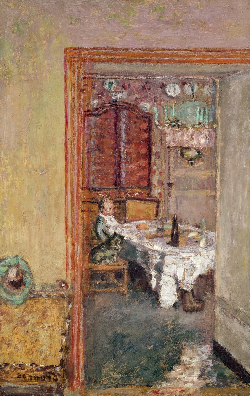 Yemek Odasındaki Genç Çocuk, 1898 dolayları (karttaki yağlı boya) by Pierre Bonnard