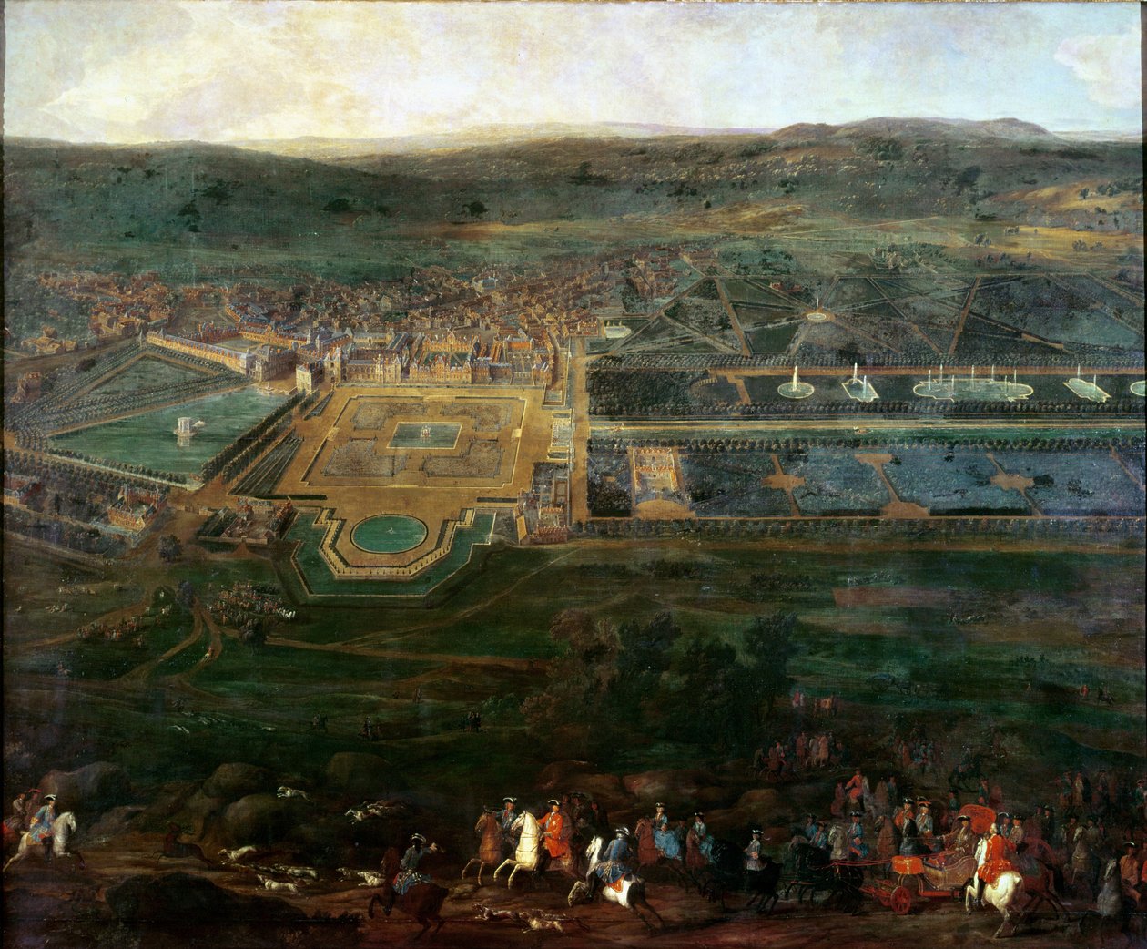 Louis XIV (1638-1715) Fontainebleau şatosu yakınında avlanıyor by Pierre Denis Martin