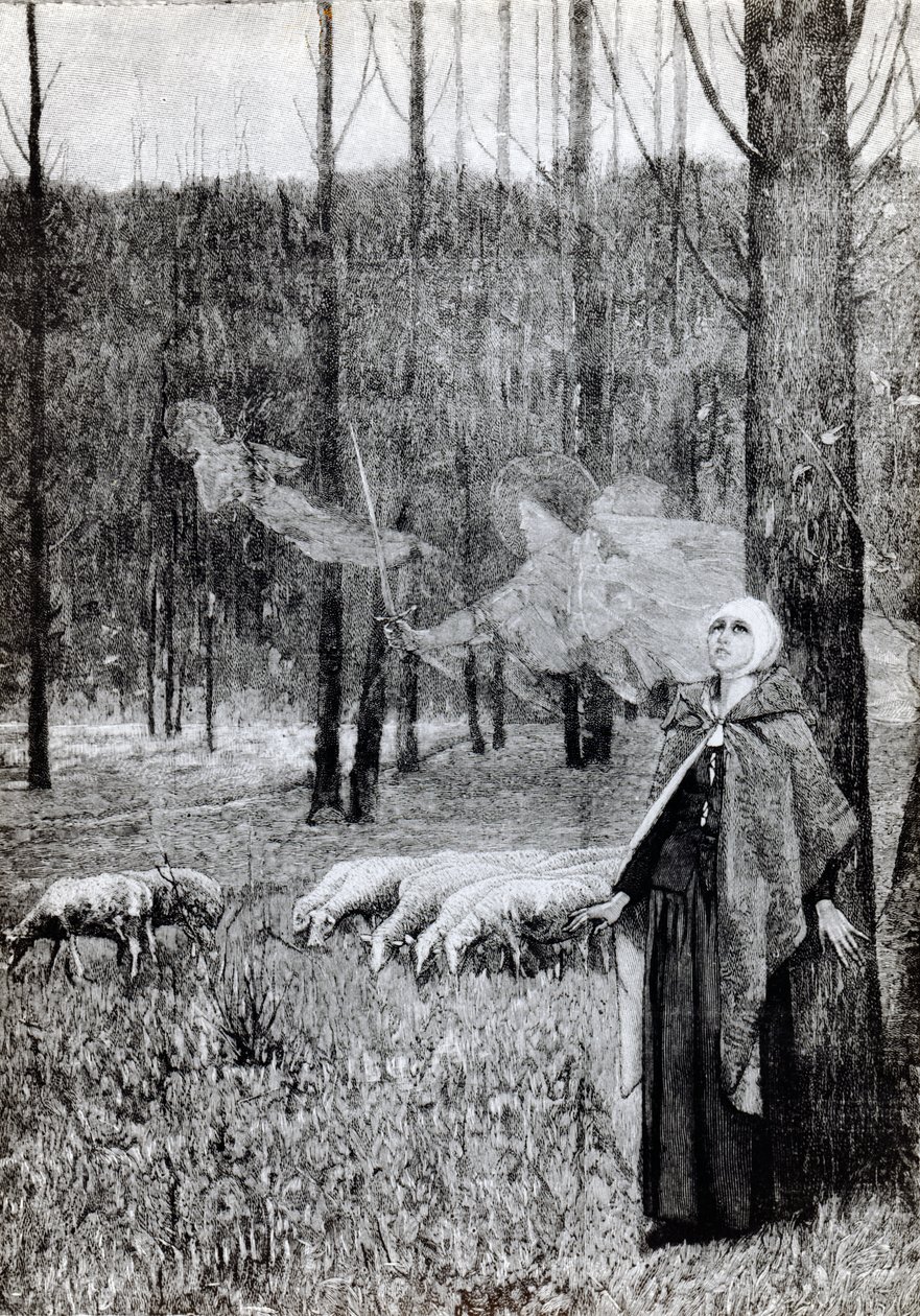 Joan of Arc sesi duydu, 1895 by Pierre Lagarde