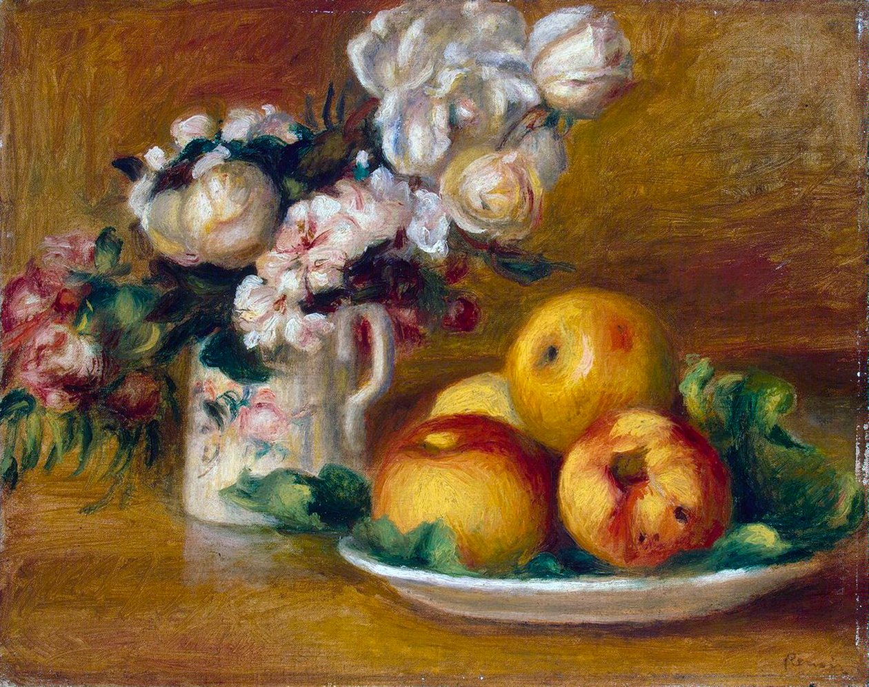 Elmalar ve Çiçekler, c1895. by Pierre Auguste Renoir