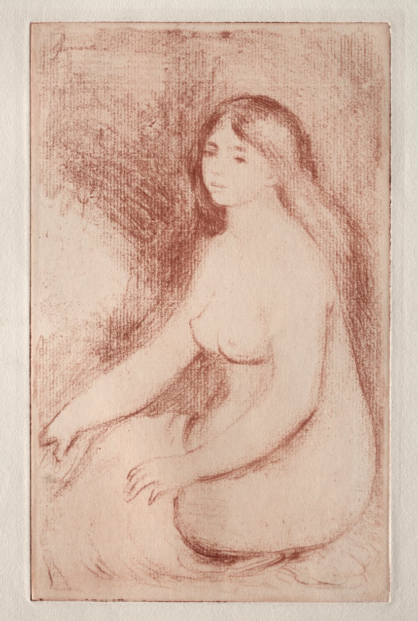 oturan yüzücü by Pierre Auguste Renoir