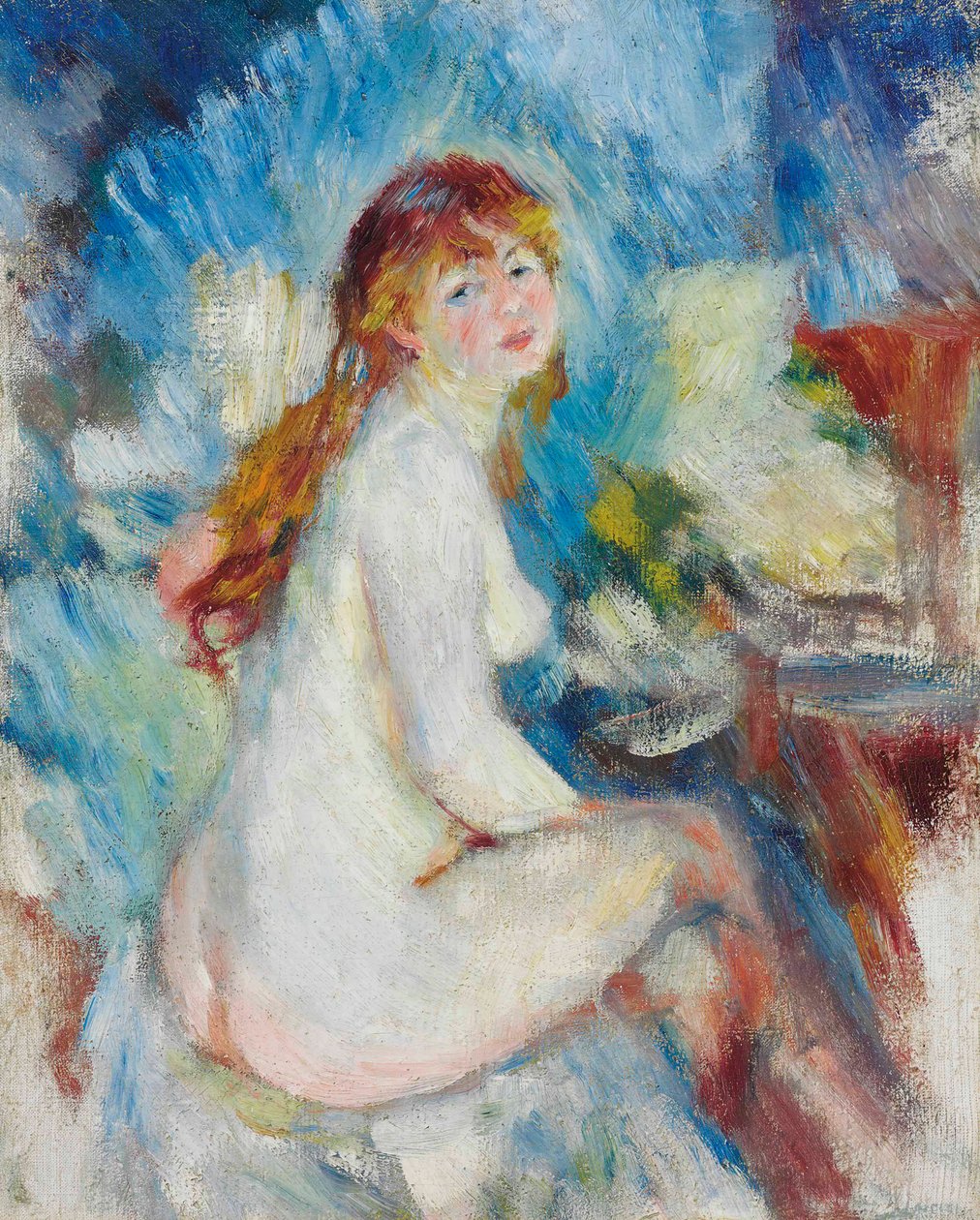 Çıplak bir kadın büstü, yaklaşık 1879. by Pierre Auguste Renoir