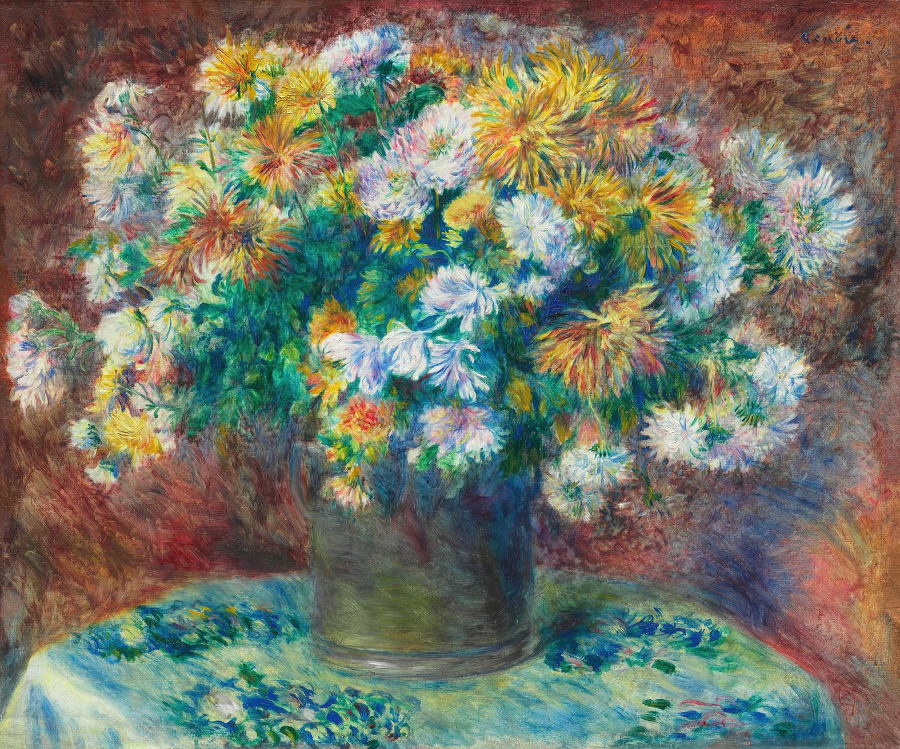 Krizantemler, 188182. by Pierre Auguste Renoir