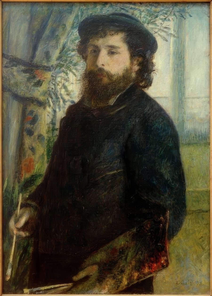 Claude Monet resim yaparken by Pierre Auguste Renoir