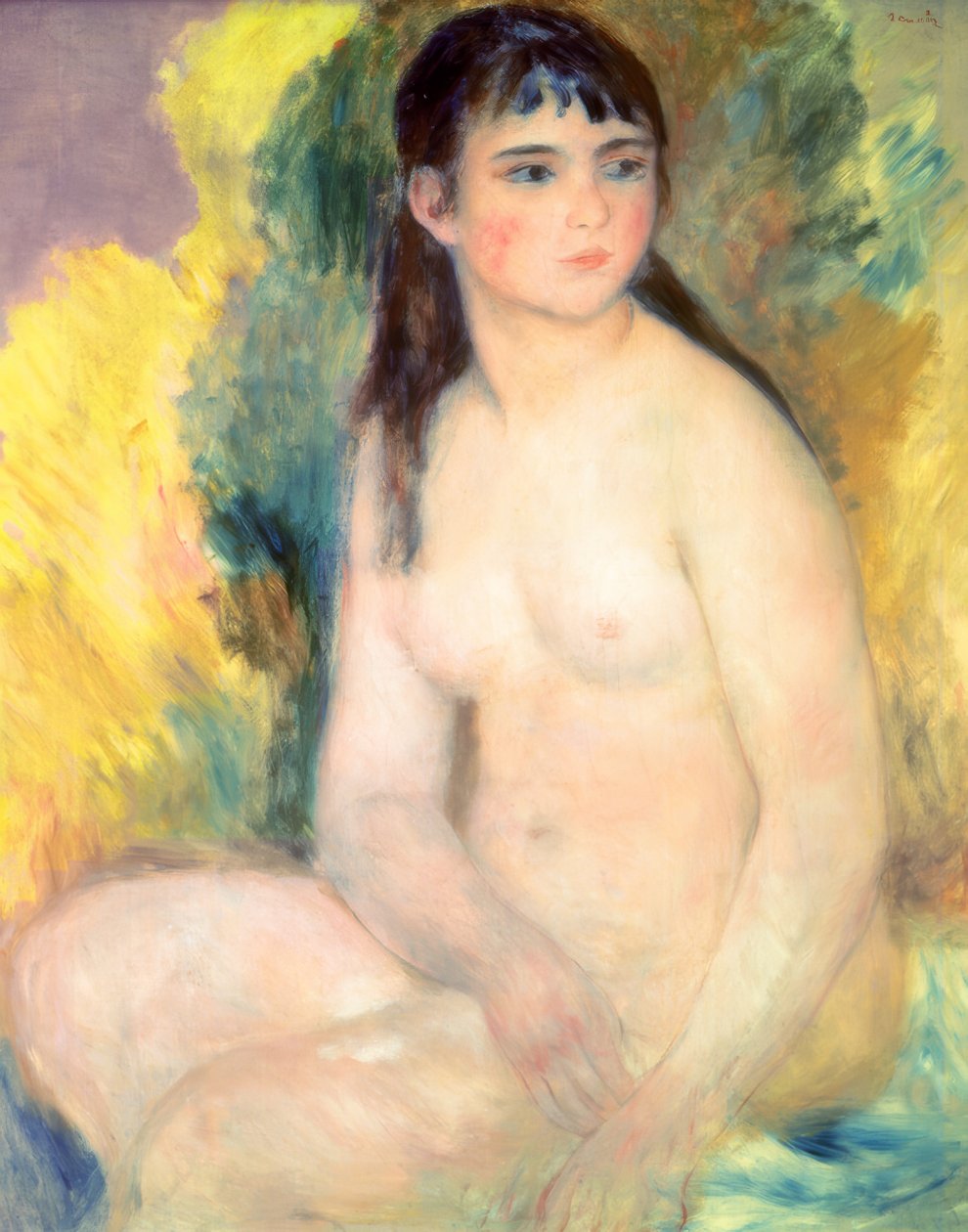 oturan çıplak kadın by Pierre Auguste Renoir