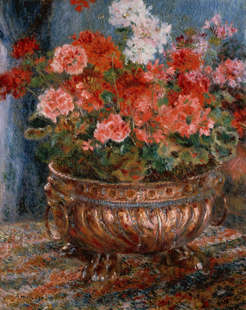Bakır Havzada Sardunyalar by Pierre Auguste Renoir