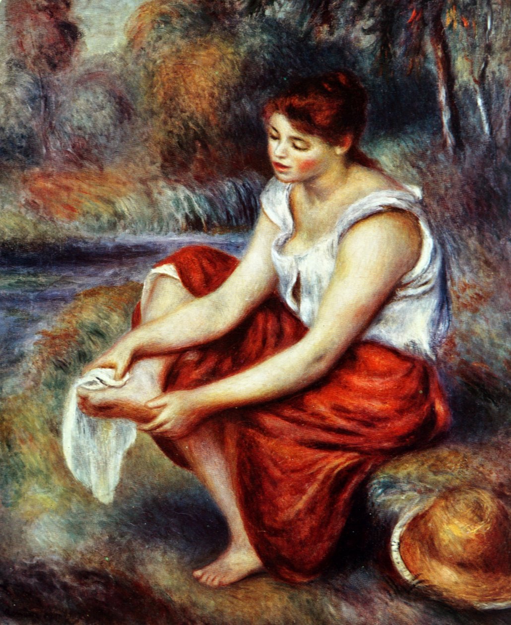ayaklarını silen kız by Pierre Auguste Renoir