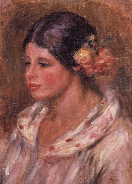 Saçında Güllü Kız by Pierre Auguste Renoir