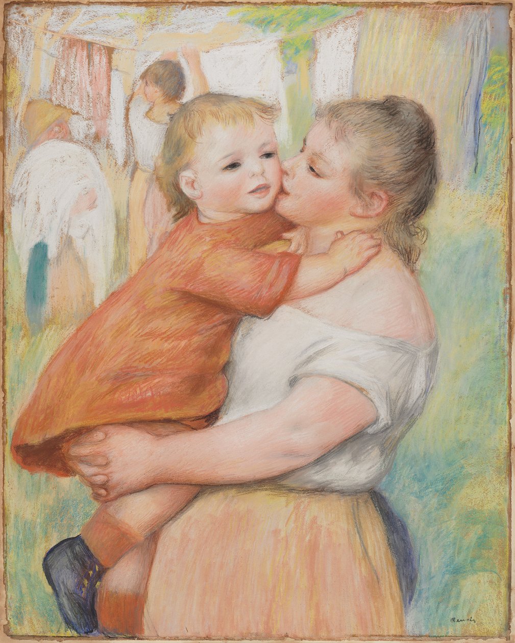 Anne ve Çocuk, 1886. by Pierre Auguste Renoir