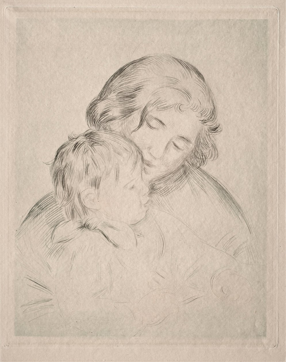 Anne ve Çocuk. by Pierre Auguste Renoir