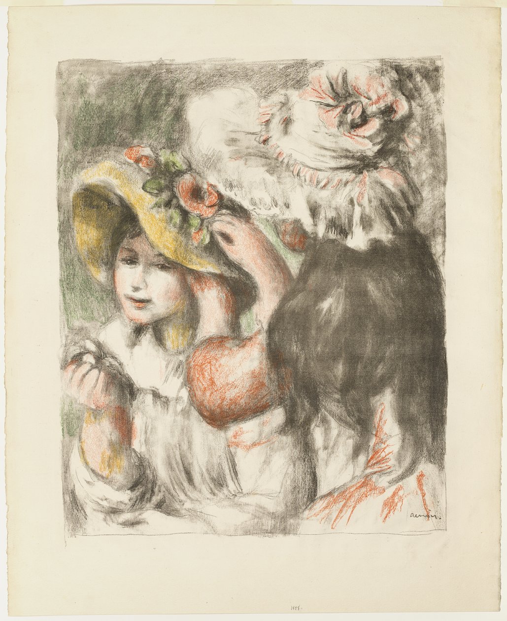Şapkayı İğnelemek by Pierre Auguste Renoir