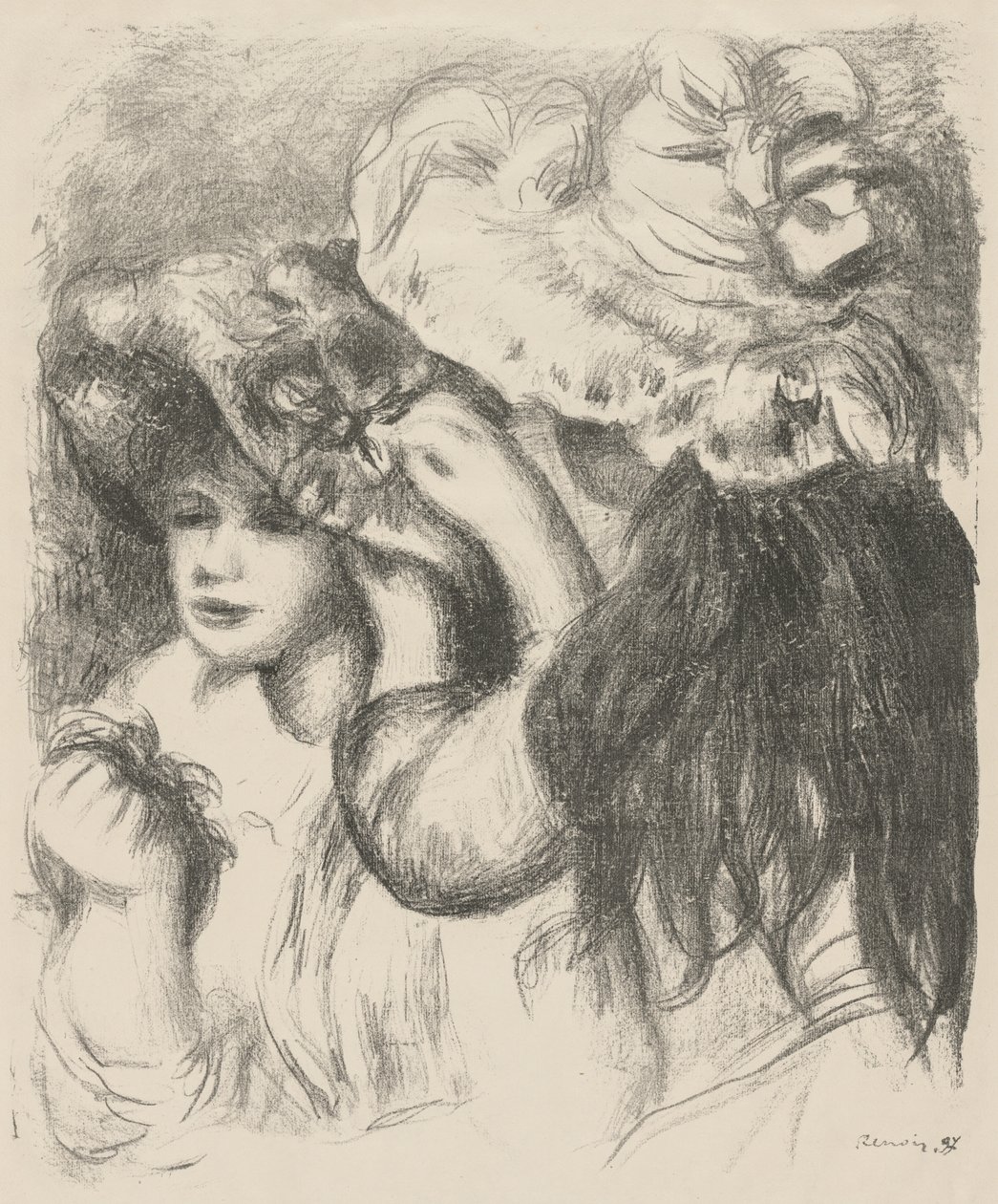 Şapkayı İğnelemek, 1897. by Pierre Auguste Renoir