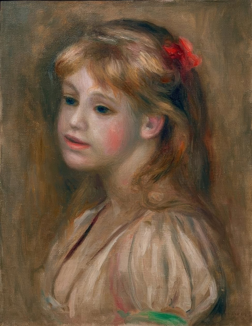 bir kızın portresi by Pierre Auguste Renoir