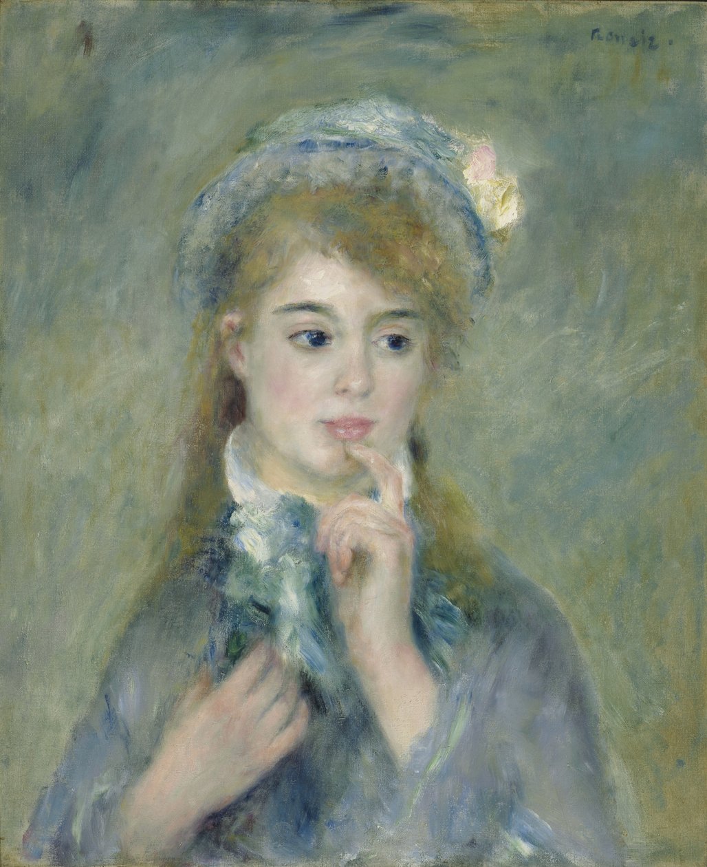 genç bir kadın portresi by Pierre Auguste Renoir