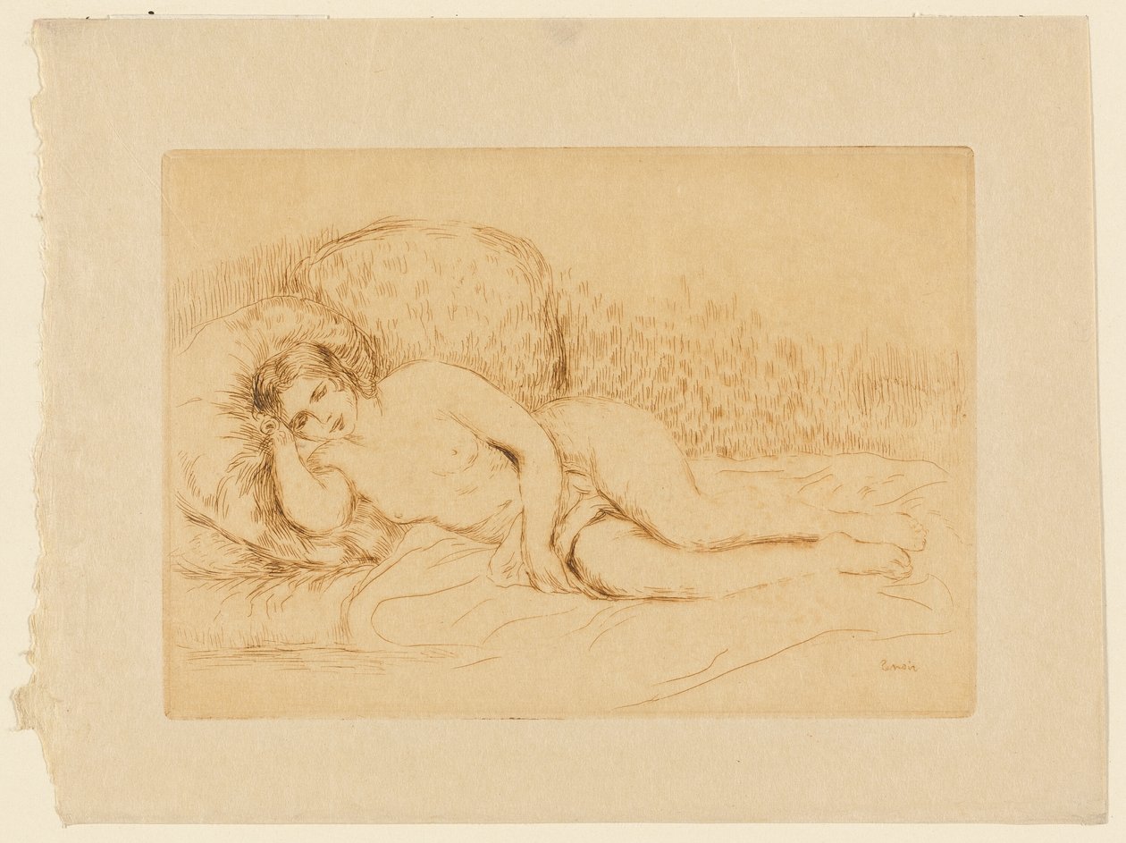 uzanmış çıplak by Pierre Auguste Renoir