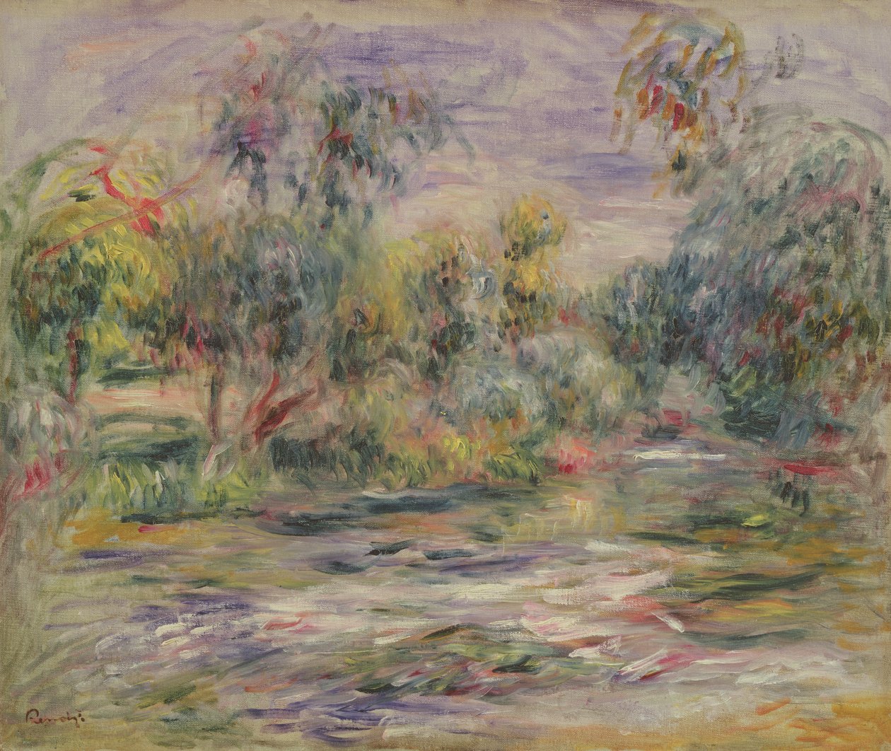 Nehir Manzarası (Blues) (tuval üzerine yağlı boya) by Pierre Auguste Renoir