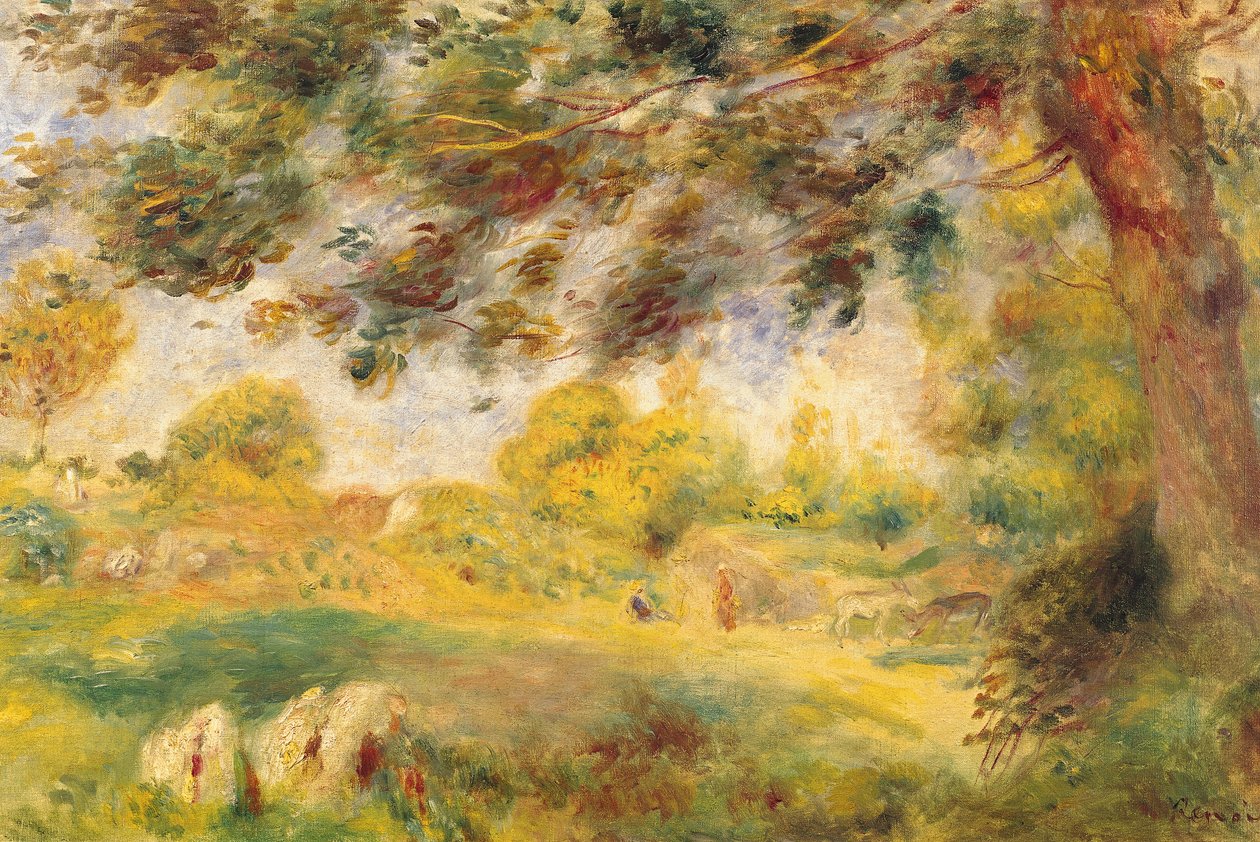 Bahar Manzarası (tuval üzerine yağlı boya) by Pierre Auguste Renoir