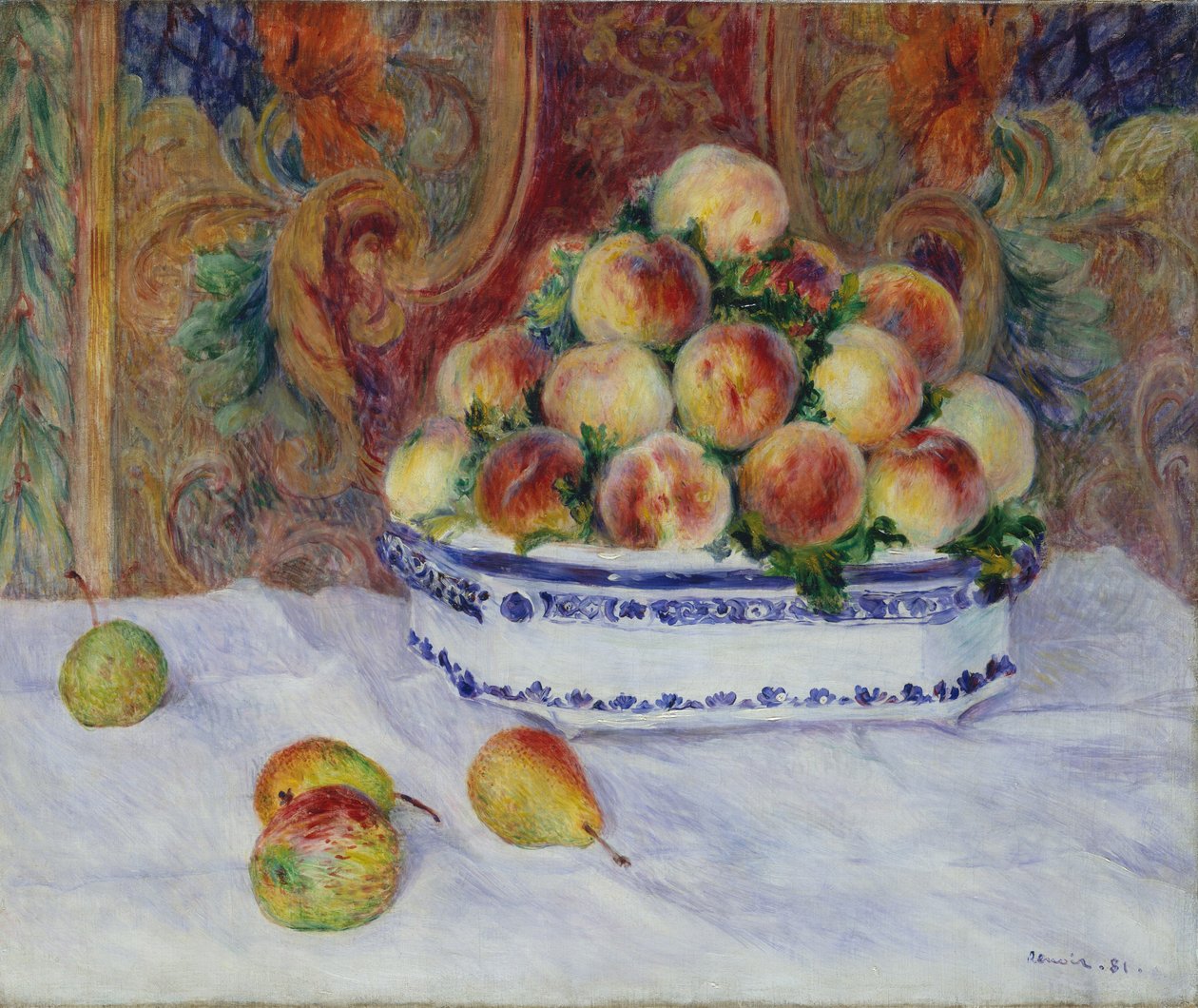 Şeftali ile Natürmort, 1881 by Pierre Auguste Renoir