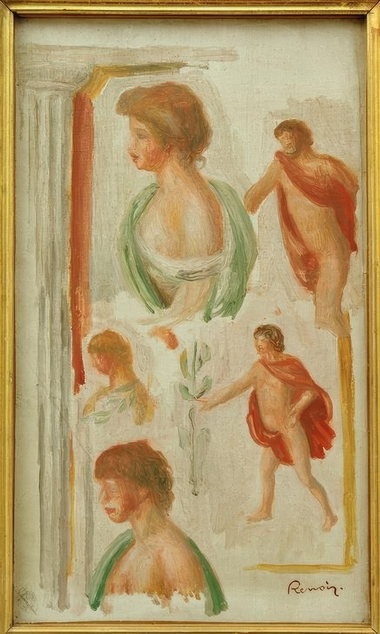 Antik çağlardan figürlerin incelenmesi by Pierre Auguste Renoir