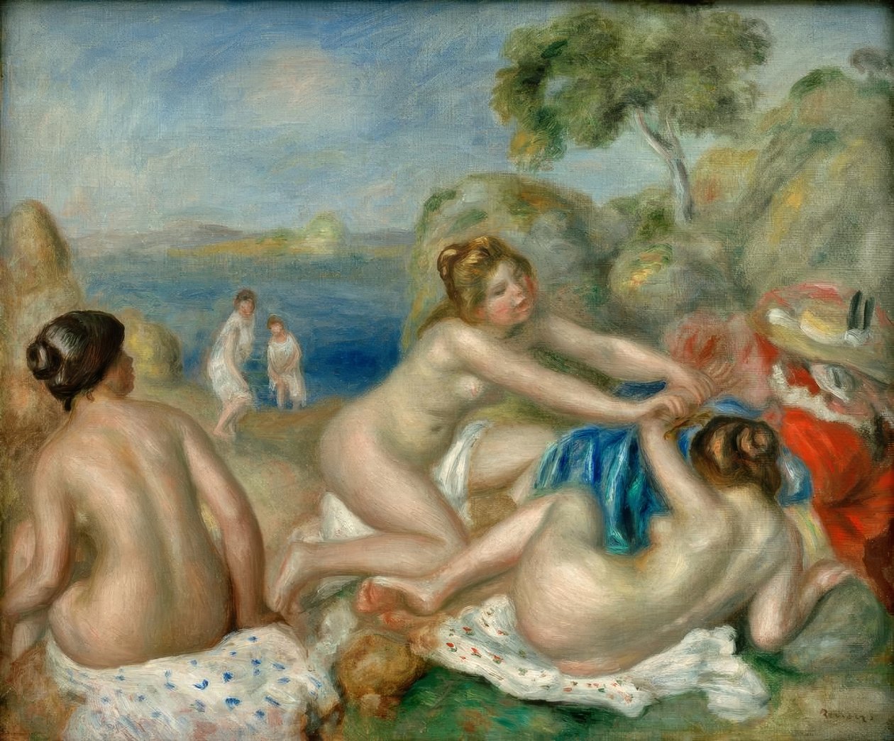 Trois baigneuses au crabe by Pierre Auguste Renoir