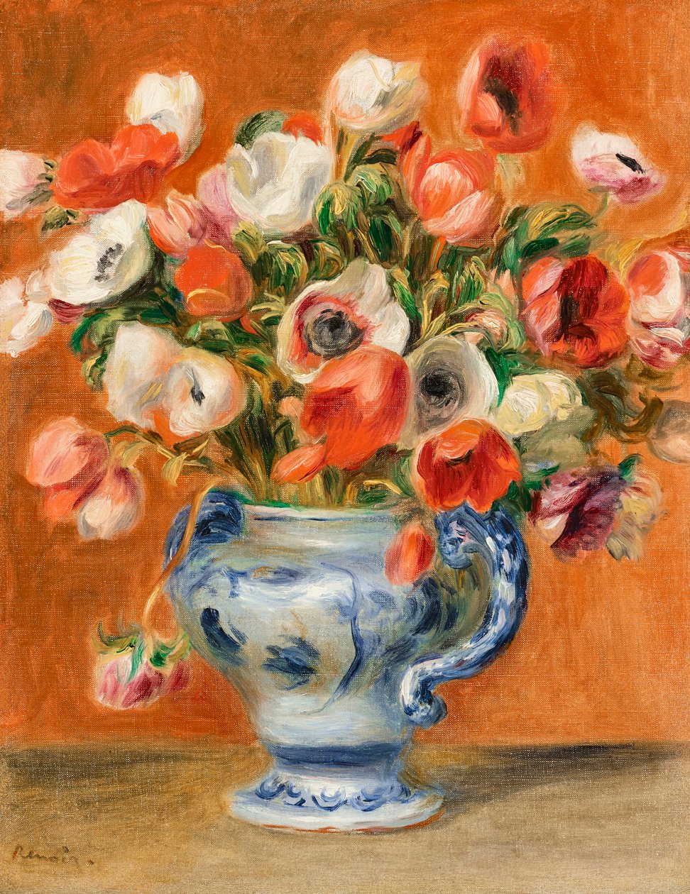 Anemon vazosu, 1890. by Pierre Auguste Renoir