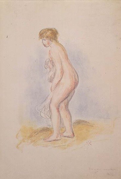 kadın yüzücü by Pierre Auguste Renoir