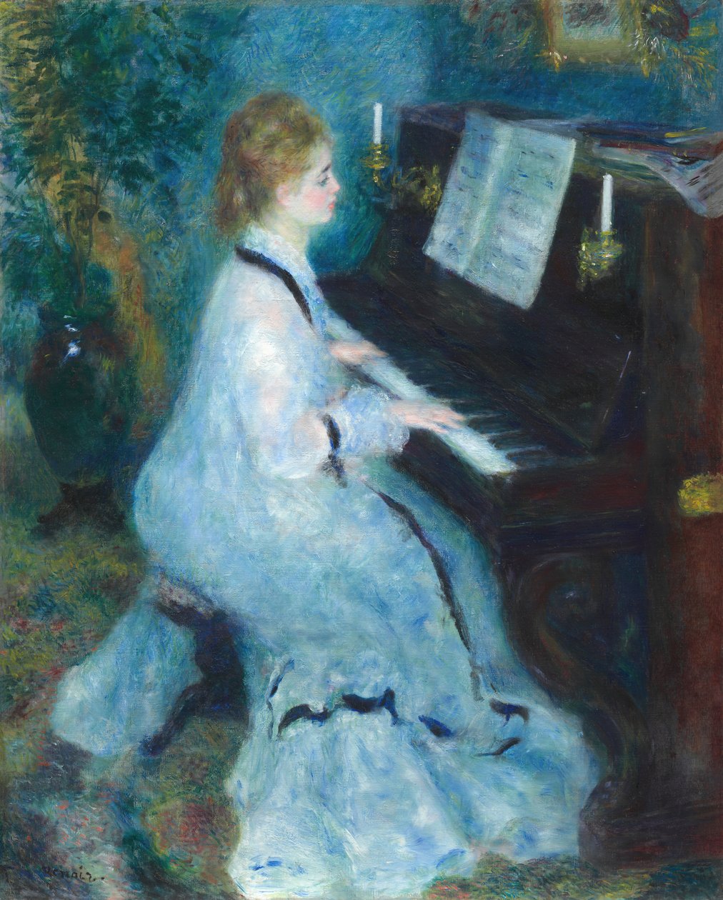 Piyanodaki Kadın, 187576. by Pierre Auguste Renoir