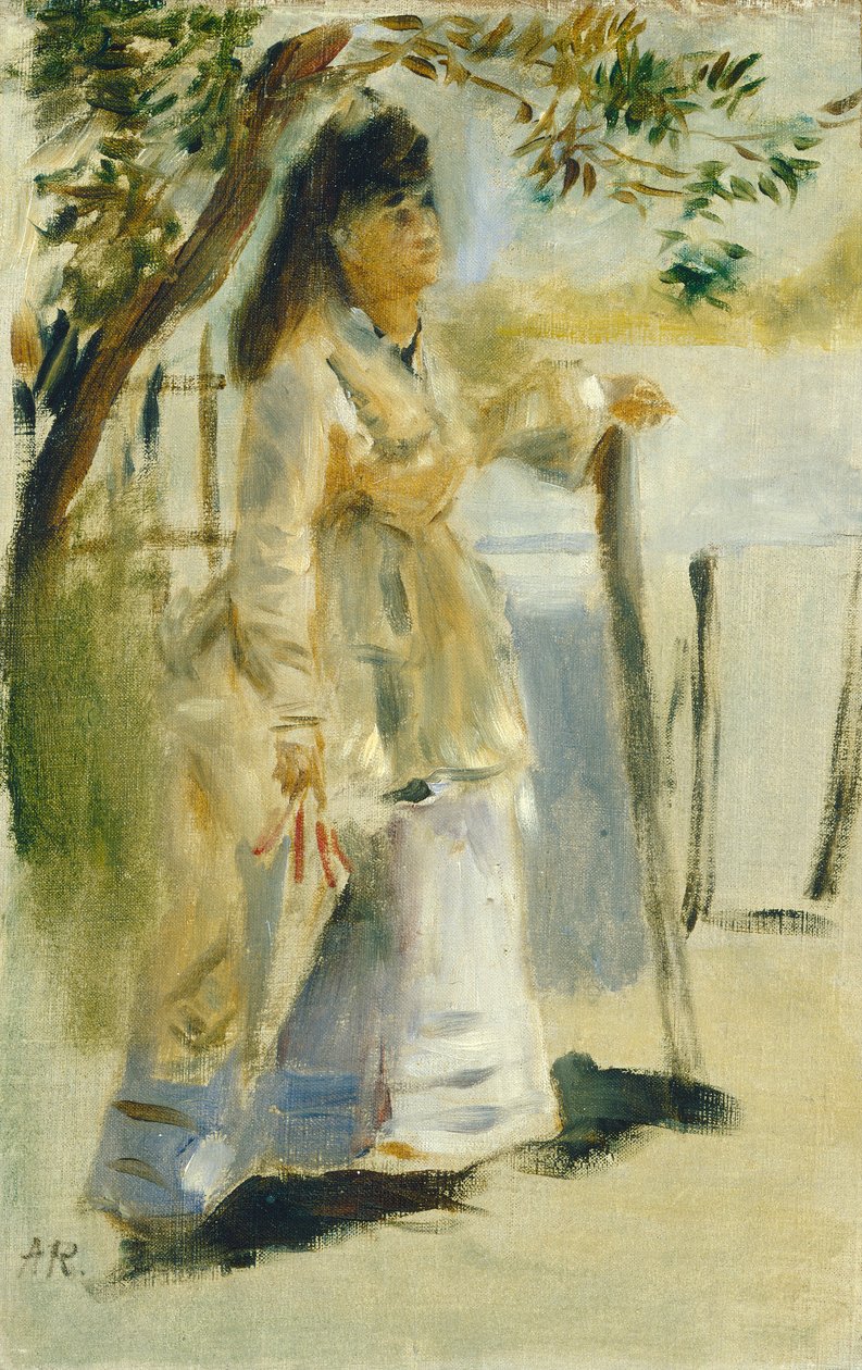 Çitin Yanındaki Kadın, 1866. by Pierre Auguste Renoir