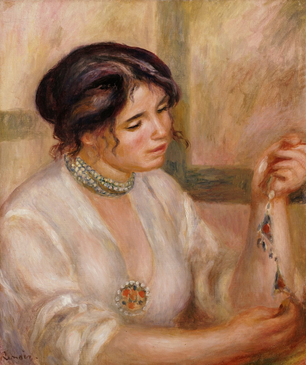 Kolyeli Kadın by Pierre Auguste Renoir