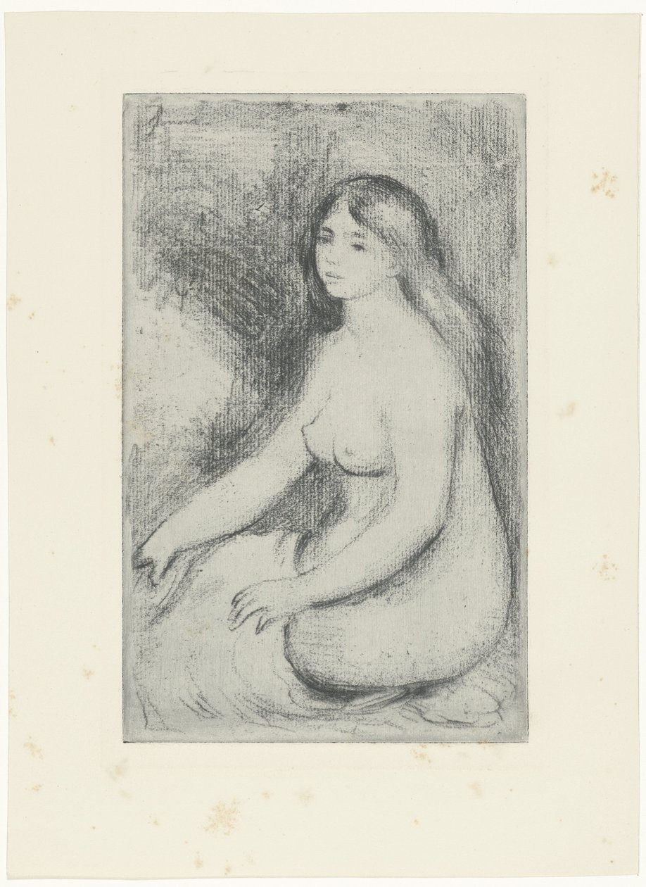 Oturan çıplak kadın baigneuse göt by Pierre Auguste Renoir