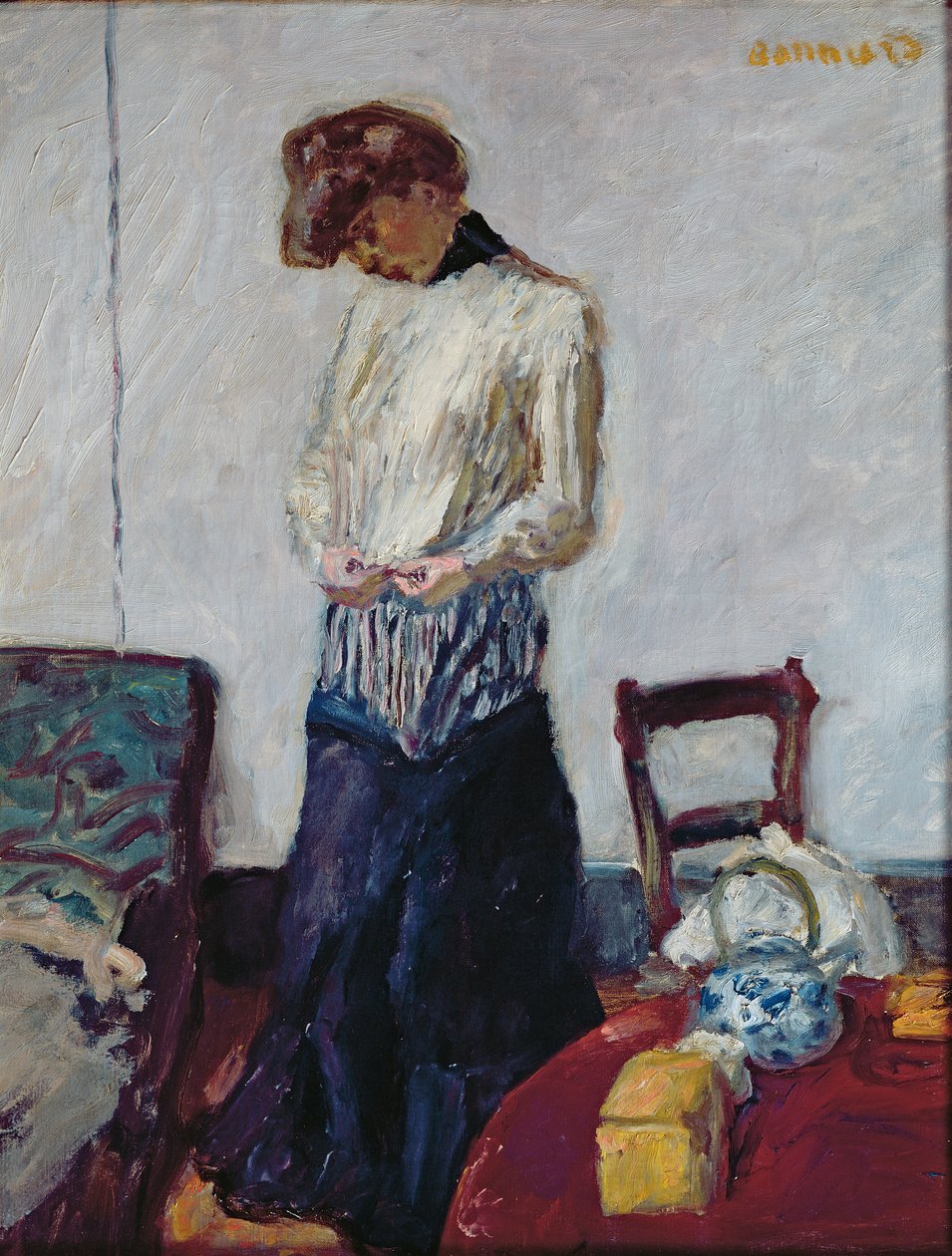 bir kadın soyunma by Pierre Bonnard