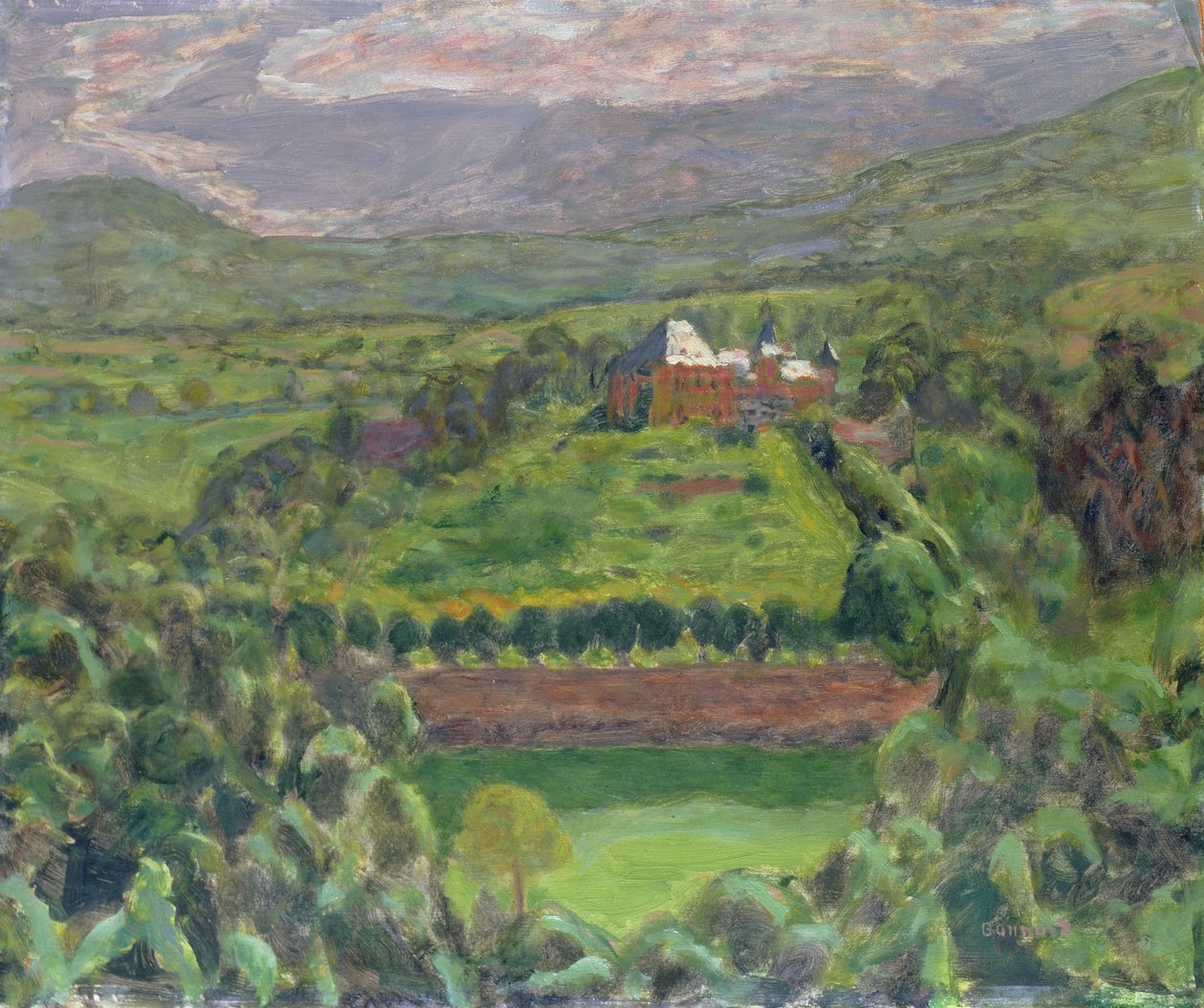 Chateau dUriage, 1918 (karton üzerine yağlı boya) by Pierre Bonnard