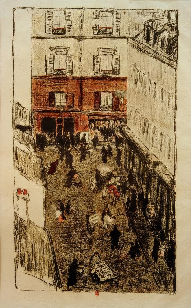 Sokak köşesi, yukarıdan görünüm by Pierre Bonnard