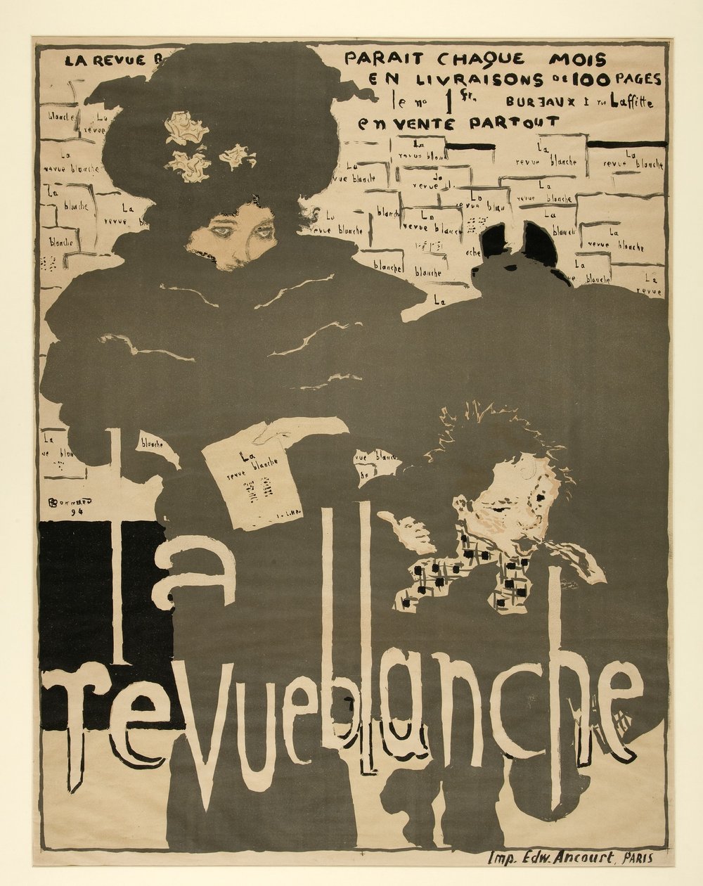 Beyaz İnceleme, pub. 1894 (renkli taş) by Pierre Bonnard