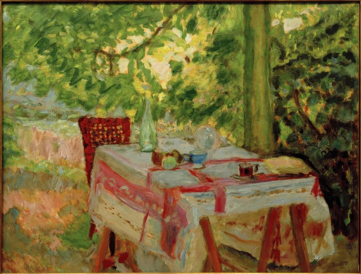 Ihlamur ağacının altında servis edilen sofra by Pierre Bonnard