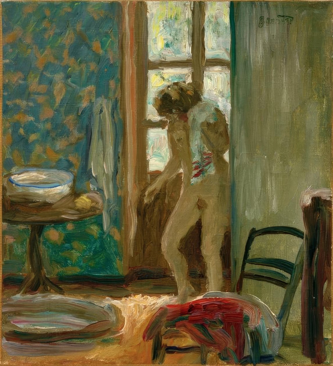 Tuvalet. havlu çıplak by Pierre Bonnard